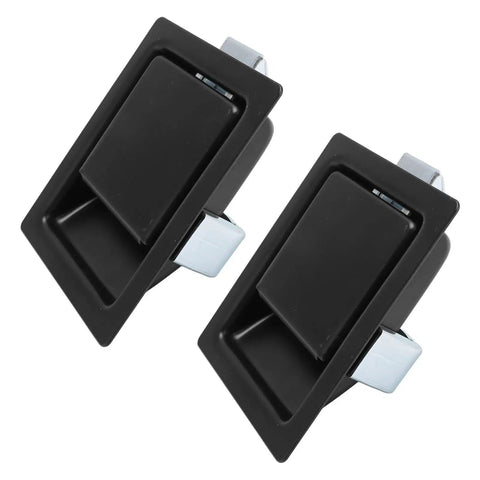 Heavy Duty Flush Mount Paddle Handle Latch Set For Trucks RVs And Rugged Toolboxes With Slick Black Coating Delivers Tough As Nails Security And Smooth Operation Daily