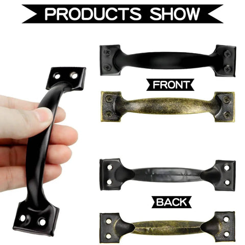 Vintage Barn Door Handle Set 6 Inch Metal Pulls In Black And Bronze For Furniture Drawers Cabinets Doors Bedrooms And Garden Gates Durable And Long Lasting 10 Piece Set