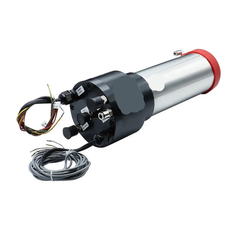 Heavy Duty ISO20 Water Cooled Atc Spindle Workhorse For Cnc Router And Mill 1.5Kw Motor with cooling and wiring components.