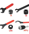 Premium ER Nut Collet Wrench Kit For ISO20 25 30 And ER8 11 16 20 25 32 40 Spindle Sets with precision steel tools for milling.