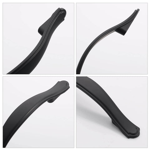 Top Tier Matte Black Cabinet Handles And Drawer Pulls, 10 Pack With 3 Inch Center Spacing, Built Tough Zinc Alloy Construction, Rust Resistant Finish, Great Addition For Home Kitchens, close-up of handle design.