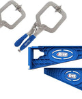 Drawer Slide Jig With 3-Inch Face Clamps For Cabinets, Drawers And Desks - Easy Cabinet Slide Installation Kit with blue jig and clamps.