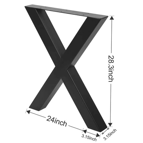 Set Of 2 Industrial Country Style Steel Table Legs 28 Inch By 24 Inch Dining Table Legs 28 Inch Tall And 24 Inch Wide Rock Solid Heavy Duty DIY Iron Bench Legs For Office Desks Computers And Home Tables