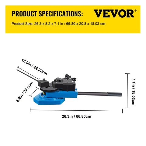 Heavy Duty Manual Bender For Steel And Metal Rods With Adjustable Radius And Angle Pro Grade Scroll Bender For Steel Brass Copper Aluminum Perfect For Home Shop And Industrial Projects, 26.3 x 8.2 x 7.1 in