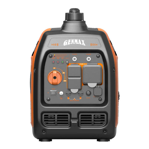 Front view of Portable 3300 Watt Inverter Generator For Home Backup And Camping Ultra Quiet Gas Engine EPA Compliant Eco Mode GM3300i