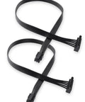Mini ATX 6-Pin To SATA 15-Pin Power Adapter Extension Cable For HDDs SSDs And DVD CDROM Drives, 16 Inch Length, Pack Of 2, A Killer Pick For PC Builds, Gaming Rigs, And Quick Power Connector Upgrades, black flat cable