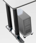 Built Different L Shaped Corner Computer Desk For Compact Rooms And Modern Home Offices Featuring Anti Bump Edging 180X120CM showing sleek matte black legs and PC space.