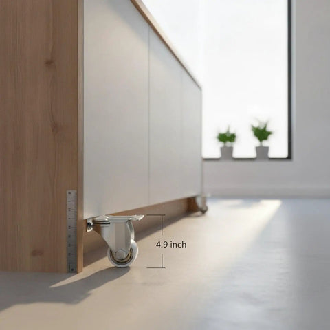Turn Heavy Furniture Into Mobile Workstations With Durable Polyurethane Caster Wheels On Flat Mount Bases 4.9 Inch Height