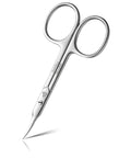 Curved Blade Cuticle Scissors With Extra Fine Pointed Tips For Precise Grooming Manicure Eyebrow Beard Mustache Nose Hair Eyelash Trim Multipurpose Nail Scissors For Pro Home Grooming, stainless steel