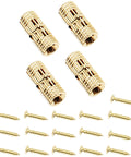 Concealed Brass Cabinet Hinges 8mm By 18mm Hidden Barrel With 180 Degree Opening Gold Finish 4 Pack For Small Boxes And DIY Furniture