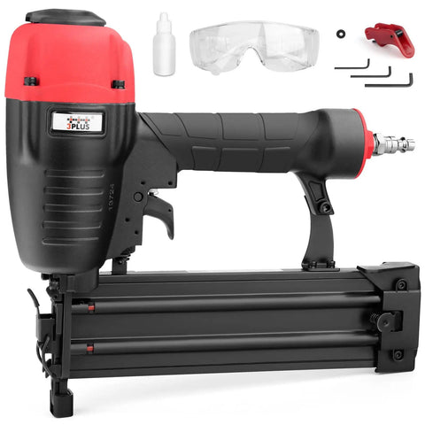 Pro Grade 16 Gauge Pneumatic Straight Finish Nailer With Tool Free Depth Adjustment and included accessories
