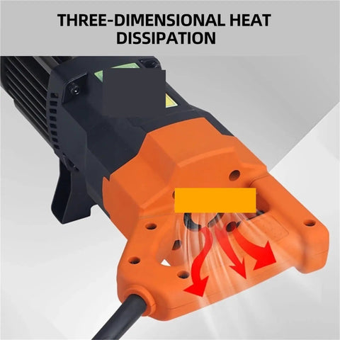 Grit And Grind Portable Electric Rebar Bender And Steel Threading Machine With Integrated Straightener showcasing three-dimensional heat dissipation feature.