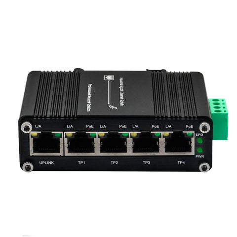 Mini Five Port PoE Gigabit Industrial Ethernet Switch Built Tough For Harsh Environments IEEE 802.3at 802.3af PoE Plus