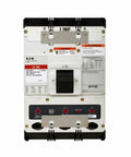 HLD3450 Heavy Duty 450 Amp 3 Pole 600 Volt Molded Case Circuit Breaker back view with clear controls and labels for industrial use.