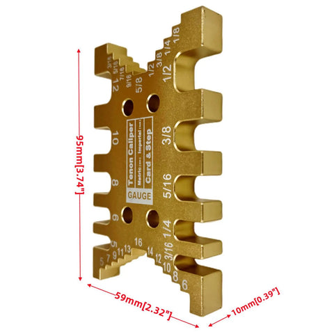 Shop Grade Aluminum Router Table Insert Plate With Snap Fit Mounting Holes And Dead Center Alignment Rulers For Knockout Woodworking Carving And Router Trimming Jobs Silver Set, gold tenon caliper measuring 95mm by 59mm.