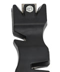 Close-up of the 4 In 1 Blade Sharpener with Glass Cutter, showing durable black material and sharpening edge for tools.