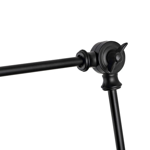 Close-up of Vintage Adjustable Swing Arm Wall Lamp Black Dope Industrial Style Wall Sconce With Plug In Or Hardwired On Off Switch