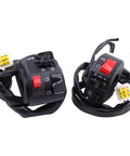 Dual 7/8 Inch Motorcycle Handlebar Horn Button And Turn Signal Switch Kit For 12V DC Systems Ride Ready Easy Install Durable Fog Lamp Low Profile Controls For Motorcycles ATVs Scooters And Snowmobiles black handlebar switch kit with wiring connectors