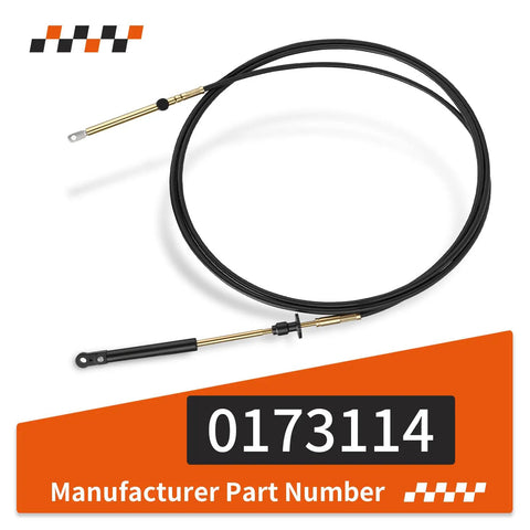 Throttle Shift Remote Control Cable For Outboard Motors 1979 Through 1994 0173114 Snap In Replacement with manufacturer part number shown