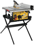 Cut Through Lumber Like Nothing With This Badass 10 Inch Table Saw, Hella Smooth Rack And Pinion Fence angled view on sturdy stand.