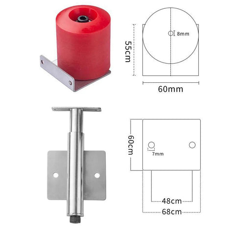 Heavy Duty Manual Edge Banding Machine Roller Replacement Wheel Made Of Stainless Steel For DIY Woodworking Projects Precision Polyurethane Tooling Part 11cm Size, red polyurethane wheel with stainless steel bracket.