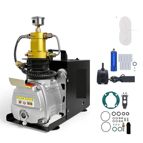 TXES031 High Pressure Electric PCP Air Compressor Pump, 4500 PSI And 300 Bar Max Output For Scuba Diving Tanks And CO2 Bottle Inflating With Water Cooling System And Overload Protection For Reliable Performance