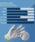 Impact Protection Safety Gloves With Polyurethane Palm Coating A4 Cut Level 13 Gauge Seamless Knit Touchscreen Compatible Helix 1074IMP