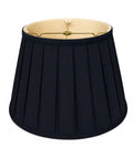 Empire English Pleat Lamp Shade In Black And Gold 11 Top 18 Bottom 12 High Silk Type Shantung Fabric With Off White Styrene Lining