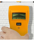 Dead Nuts Accurate Three In One Wall Scanner And Stud Locator With Bright LED Screen showing LCD panel in use on wall.