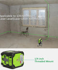 Heavy Duty Pro Grade Metal 360 Degree Rotating Base for Laser Level Tripod Connector with One Quarter Inch Threaded Mount in use