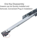 Push To Open Undermount Drawer Slides With Full Extension Three Section Rails 10 To 20 Inch 80 Lbs Load Capacity Smooth Glide