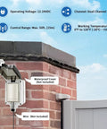 HomeLink Ready Universal Receiver with Remote Transmitter installed on brick wall for swing or sliding gate openers and garage doors