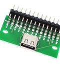 USB 3.1 Type C 24 Pin Breakout PCB Board 4 Piece Set Dope For Prototyping And DIY Power Supply Breadboard Projects With Labeled Pins And Through Hole Mounts close-up