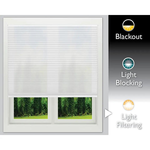 No Tools Needed Easy Lift Cordless Pleated Light Filtering Window Shade Trim At Home Install Natural Fabric 36 Wide 64 Long