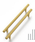 Brass Gold Cabinet Handles 30 Pack 5 Inch Hole Center Drawer Pulls Modern Bar Style Includes Screws Brushed Finish