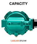 Roastove LP-gas regulator R622-DFF, 2nd stage, teal-green, 3/4 in. NPT ports