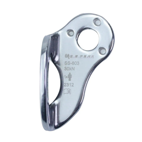 Heavy Duty Stainless Steel Bolt Hangers Five Pack For Rock Climbing And Caving, 30KN Anchor Carabiners with clear finish.