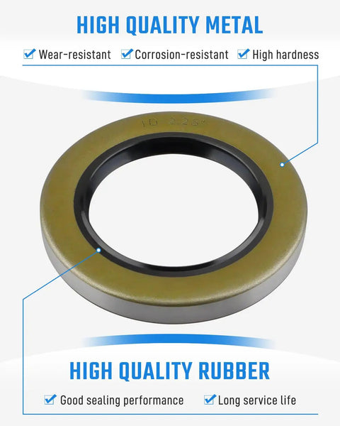 Double Lip Grease Seal Kit Heavy Duty For 5200 7000 Lb RV Trailer Axles Two And A Quarter Inch Inner Diameter Metal Rubber Seal