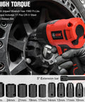Professional 1/2 Inch Air Impact Wrench Packs Tough As Nails 1560 Ft Lbs Of Raw Power Into A Lightweight Rubber Grip Design for tire work.