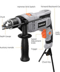Beefy 7 Amp Hammer Drill Corded 1/2 Inch Chuck 3000 RPM Variable Speed With 10 Drill Bits For Wood Masonry Steel DIY Home