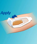 Illustration showing Waterproof Clear Bandages Assorted Sizes 100 Count With 360 Degree Seal Around The Pad Protects Minor Wounds From Water