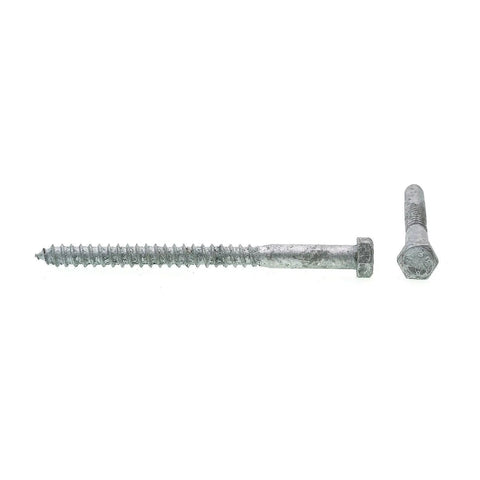 Heavy Duty Hex Lag Screws Three Eighths Inch By Five Inches For Decks And Heavy Load Bearing Jobs With Deep Wood Threads No Nut Needed