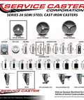 Heavy Duty Swivel Casters Featuring 3 Inch Semi Steel Silver Wheels Plus A 3/8 Threaded Stem No Sweat Setup Set Of Four For Rolling Carts Furniture Workshop Gear 300 Lbs Per Wheel specifications diagram
