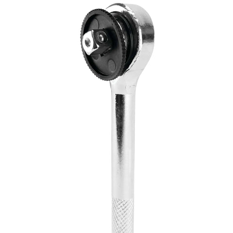 Close-up view of ratchet from All In One Forty Piece SAE And Metric Socket Set With One Quarter Inch And Three Eighth Inch Drive