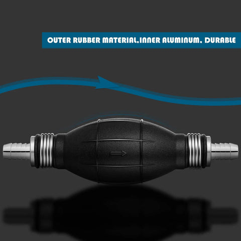 Four Pack Black Primer Bulb Rubber Fuel Transfer Siphon Hand Pump For Marine Gas Lines And Outboard Engines, 5/16 Inch 8mm Fittings