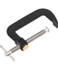 Beefy Fast Release 4 Inch G Clamp For Workshop Projects, Steel With Anti Rust Finish, Quick Slide Jaw For Easy Adjustments, Trapezoidal Thread For Strong Holding Power, Heavy Duty Woodworking And Metalworking Clamp, black steel clamp