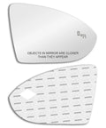 Volkswagen Blind Spot Passthrough Mirror Glass With Full Size Adhesive For 2015 To 2021 Golf 2019 To 2024 Jetta 2015 To 2024 GTI