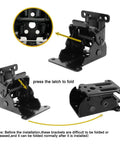 Heavy Duty Folding Hinges 4 Pack Self Locking Steel Brackets With Mounting Screws For Table Legs Bed Frames And Garage Workbench Renovations For Home Builds That Are Built Like A Tank showing foldable mechanism and latch.