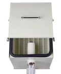 Straight Up Powerhouse 1000W Dental Dust Extractor With Pretty Dang Quiet Motor interior view showing filter and hose attachment.