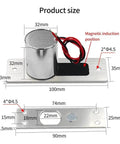 Heavy Duty Drop Bolt Lock And Solenoid Deadbolt With DC12V Power dimensions showing zinc alloy construction and wiring.